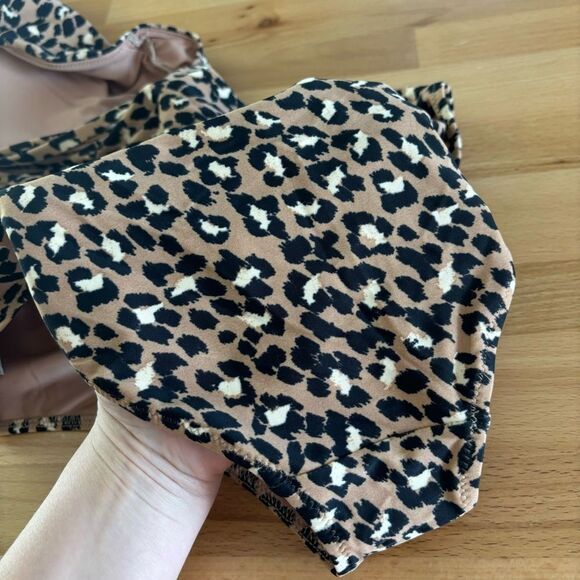 Aerie Leopard Wrap One Piece Swimsuit cheetah women’s large swim - Picture 6 of 10